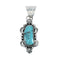 Turquoise Authentic Sterling Silver Navajo Pendant JX131180